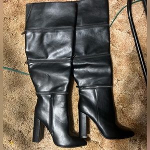 Black, shoedazzle, heeled boot, size 8.5